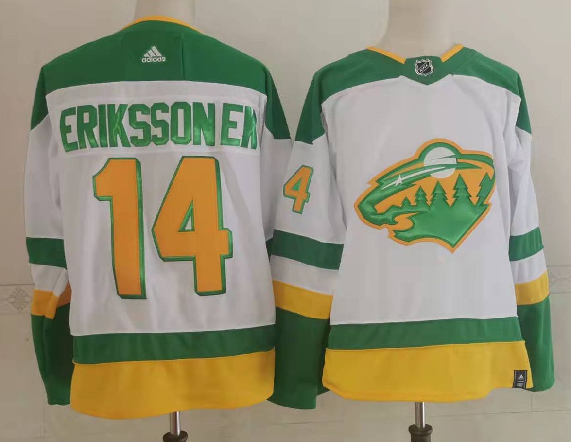 Men's Minnesota Wild Joel Eriksson Ek #14 White Breakaway Jersey